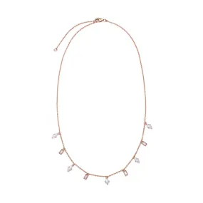 18 Karat Rosé Gold Lluvia necklace with Marquise and Baguette Diamonds