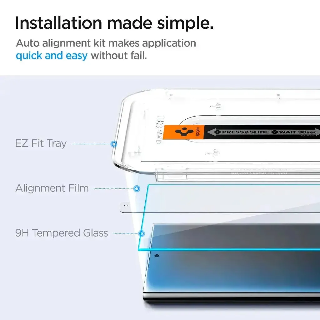 [2 Pack] Galaxy S24 Ultra Screen Protector Glas.tR EZ Fit