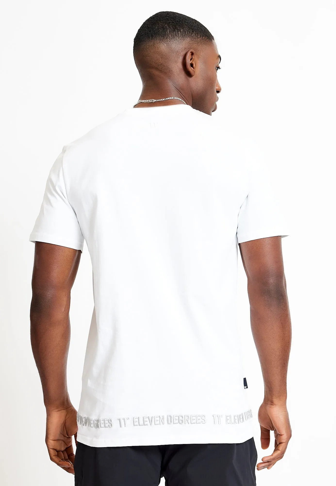 3D Embroidery Hem T-Shirt - White