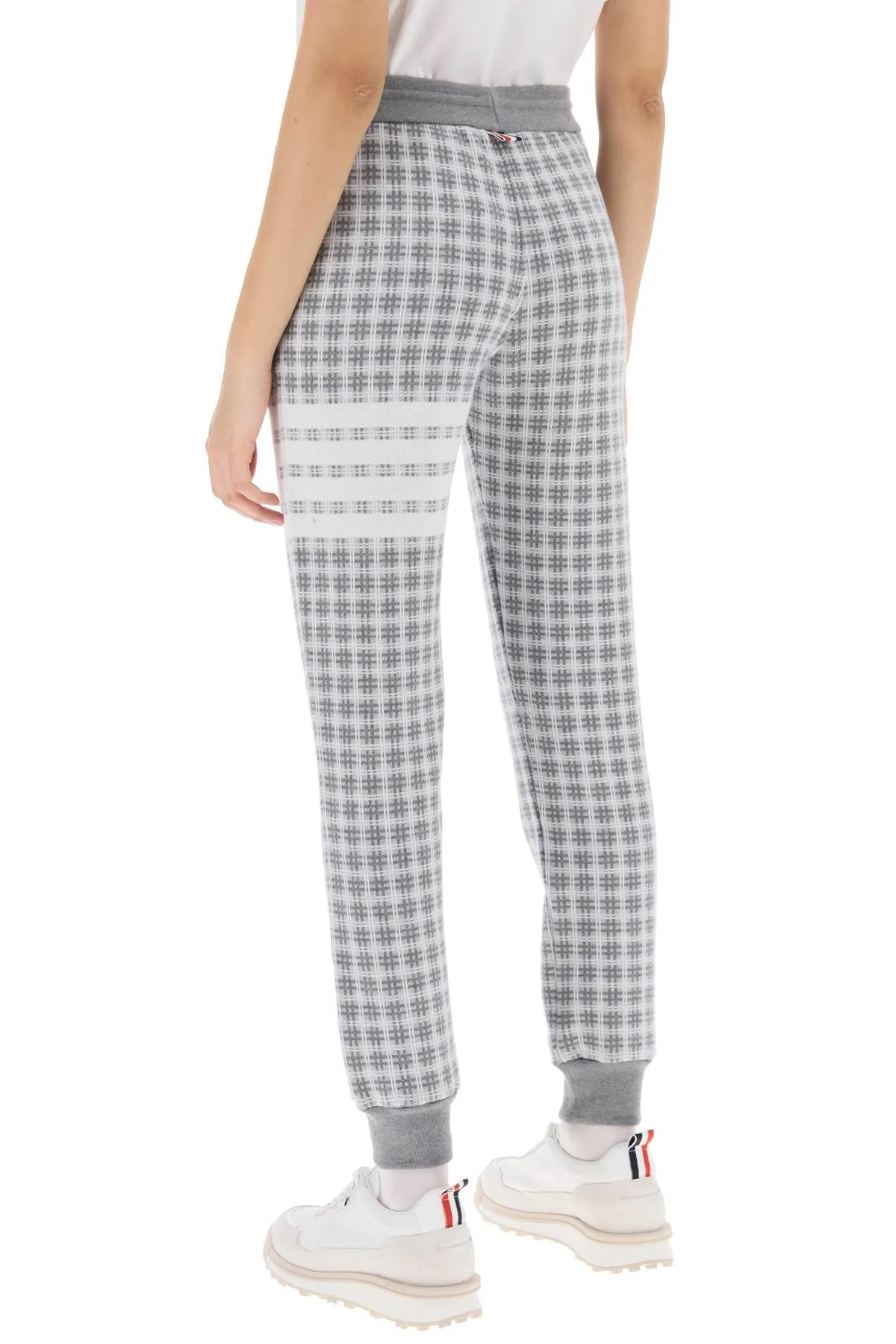 4-bar joggers in check knit