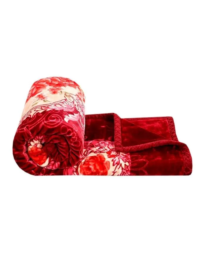 ALCITIC HOME Cloudy Super Soft Fabric Floral Printed Blanket for Mild Winter with English Colour and Stylish