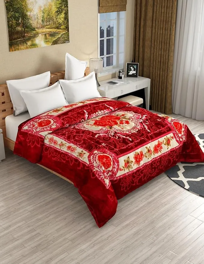 ALCITIC HOME Cloudy Super Soft Fabric Floral Printed Blanket for Mild Winter with English Colour and Stylish