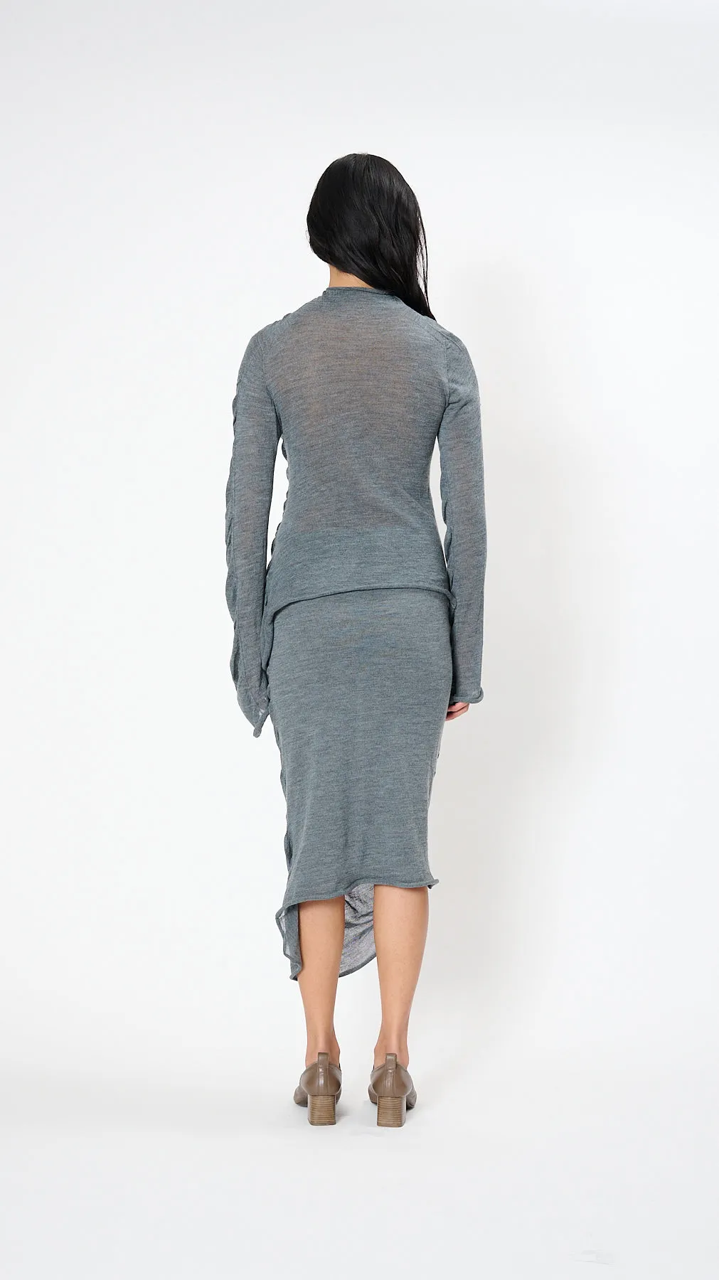 Ambiguous Wool Top in Dew Gray