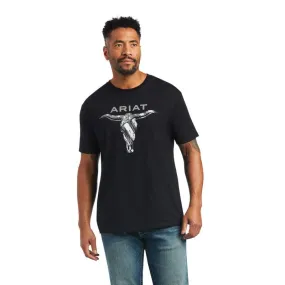 Ariat Men's Black Steer Skull USA T-Shirt