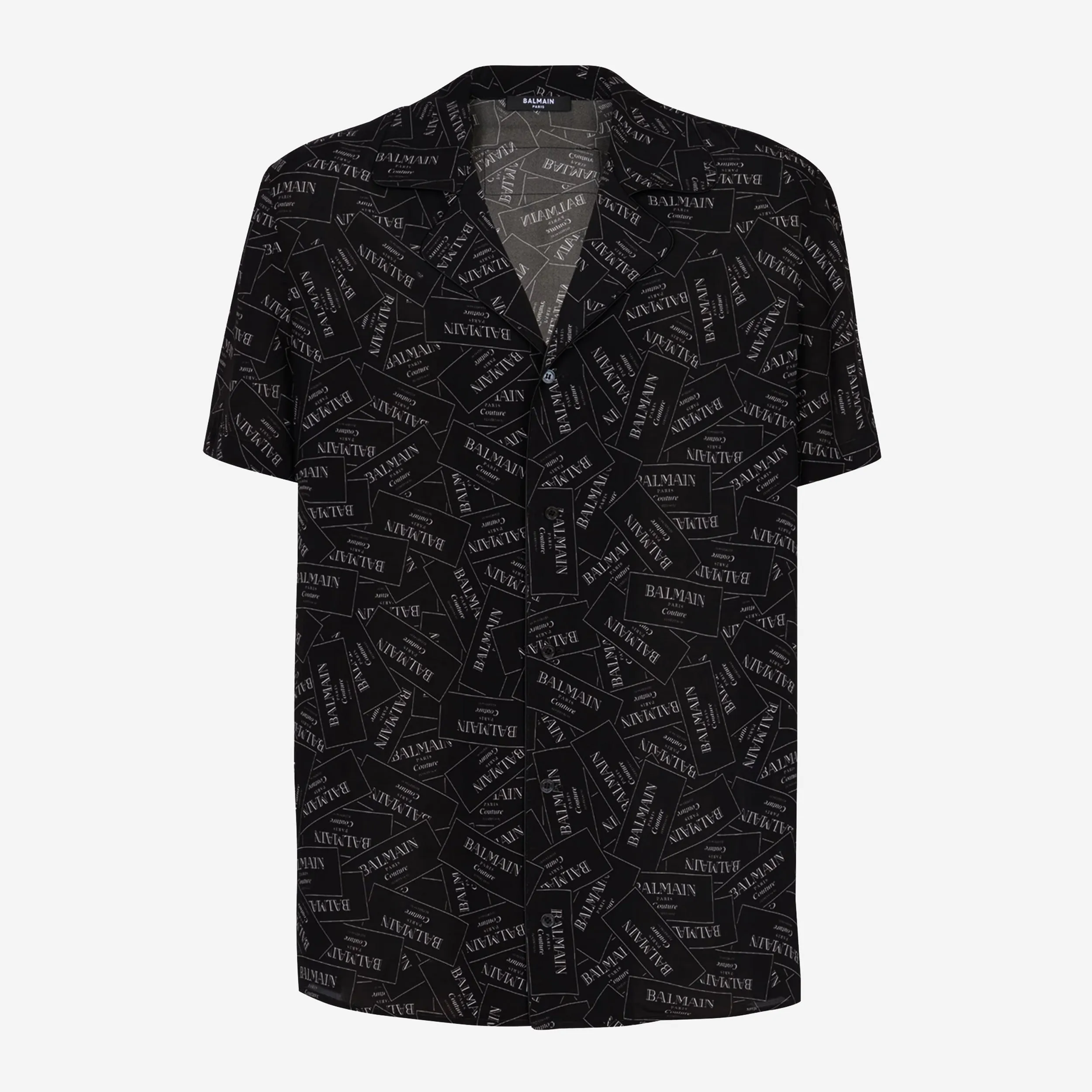 Balmain All Over Balmain Label Print Pyjama Shirt