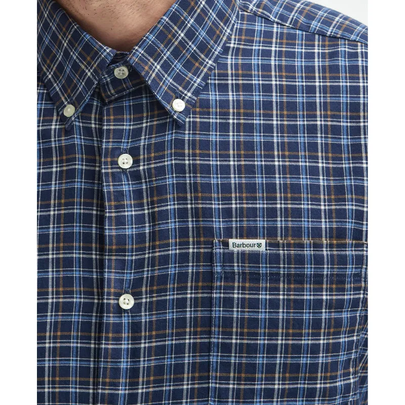 Barbour Ashton Tattersall Regular Fit Mens Shirt - Dark Navy