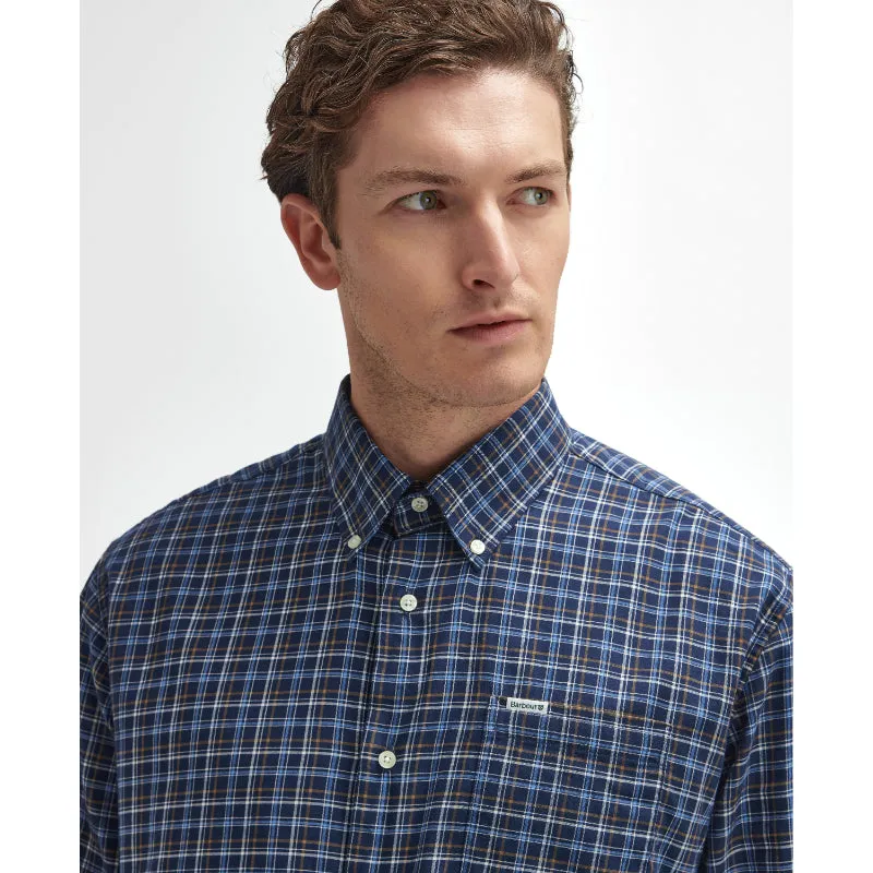 Barbour Ashton Tattersall Regular Fit Mens Shirt - Dark Navy