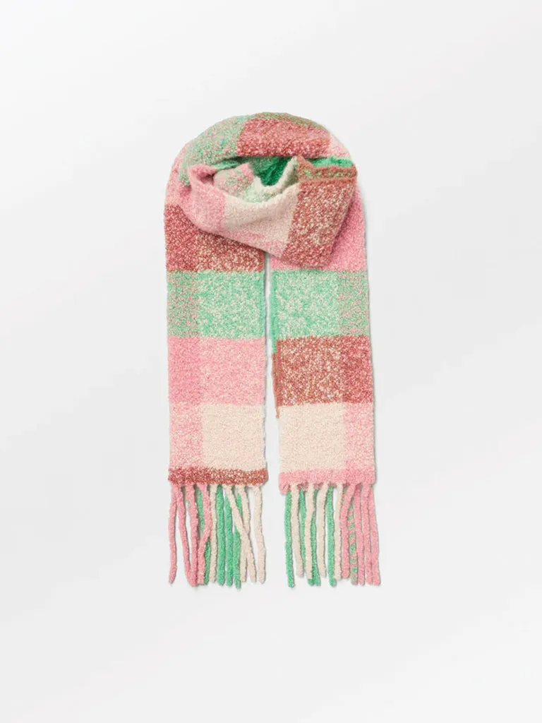 Becksondergaard Check Teddy Scarf in Green Spruce