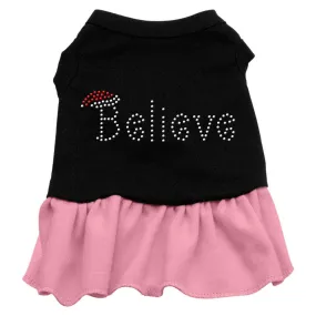 Believe Rhinestone Dress Black with Pink XXL (18)