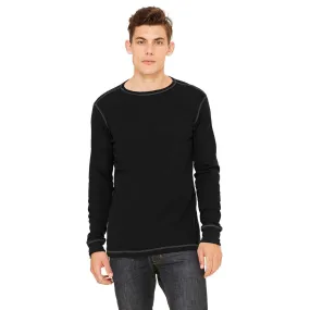 Bella   Canvas Men's Black/Grey Thermal Long-Sleeve T-Shirt