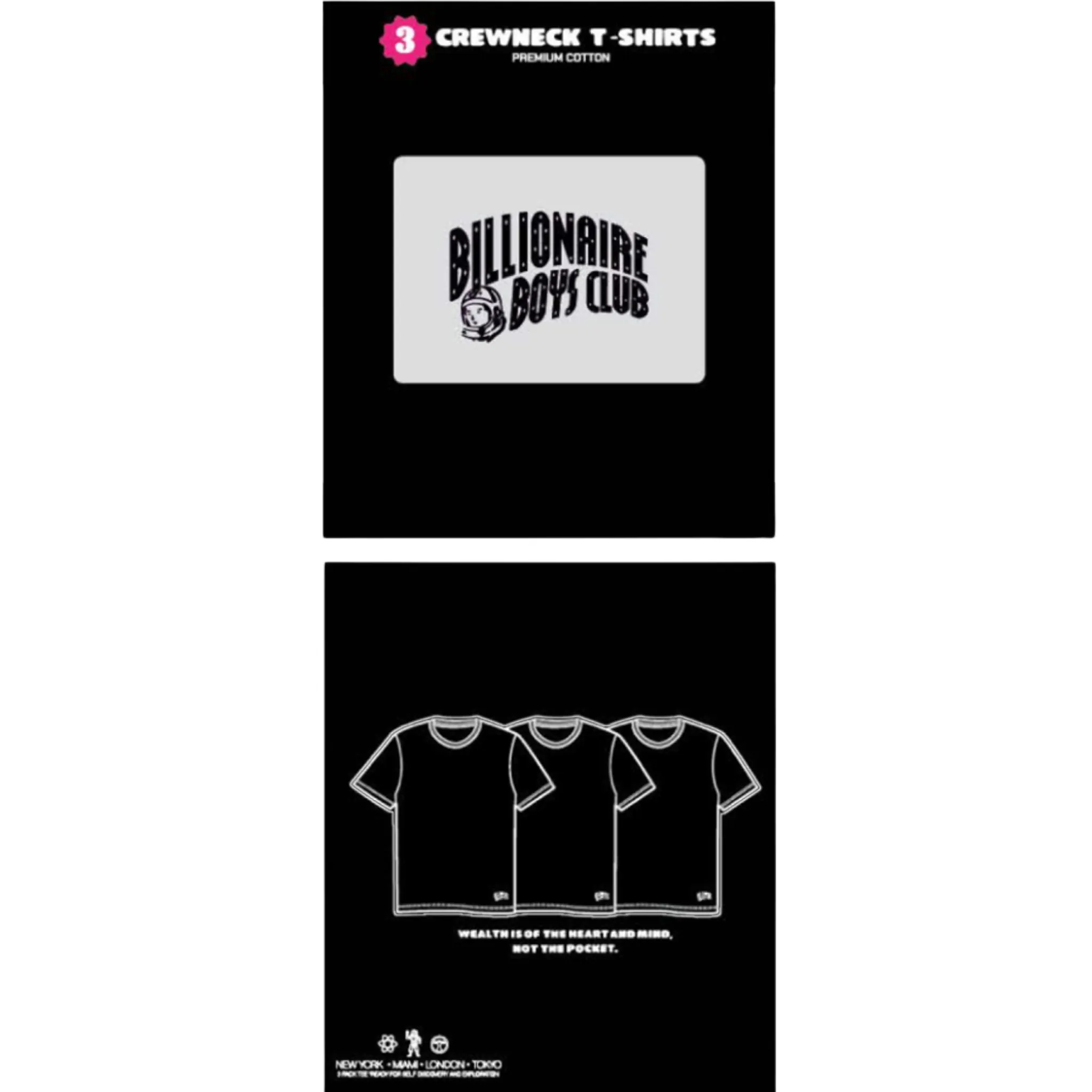 Billionaire Boys Club BB Basecamp 3 Pack SS Knit (Black)