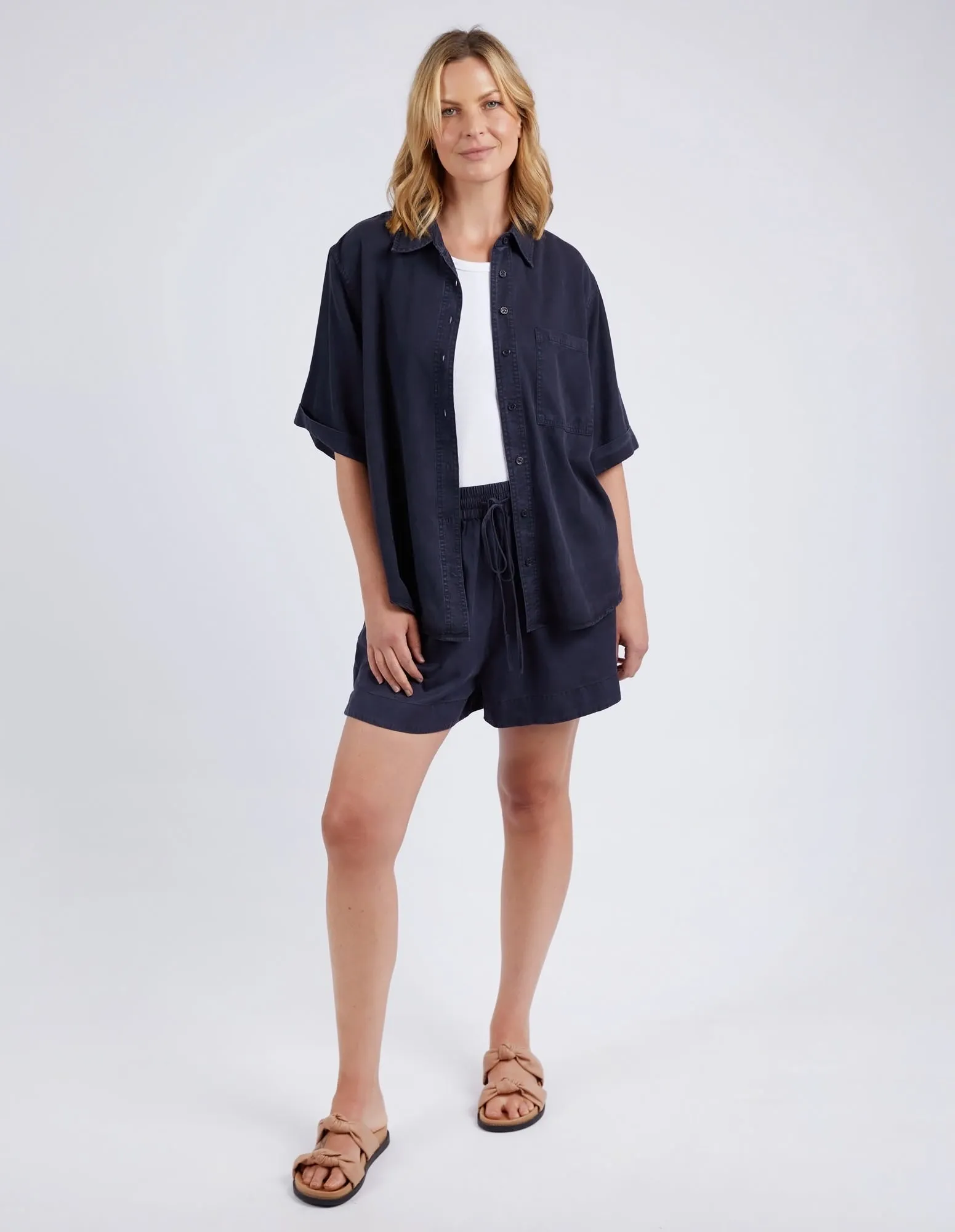 Bliss Washed Shirt Washed Navy