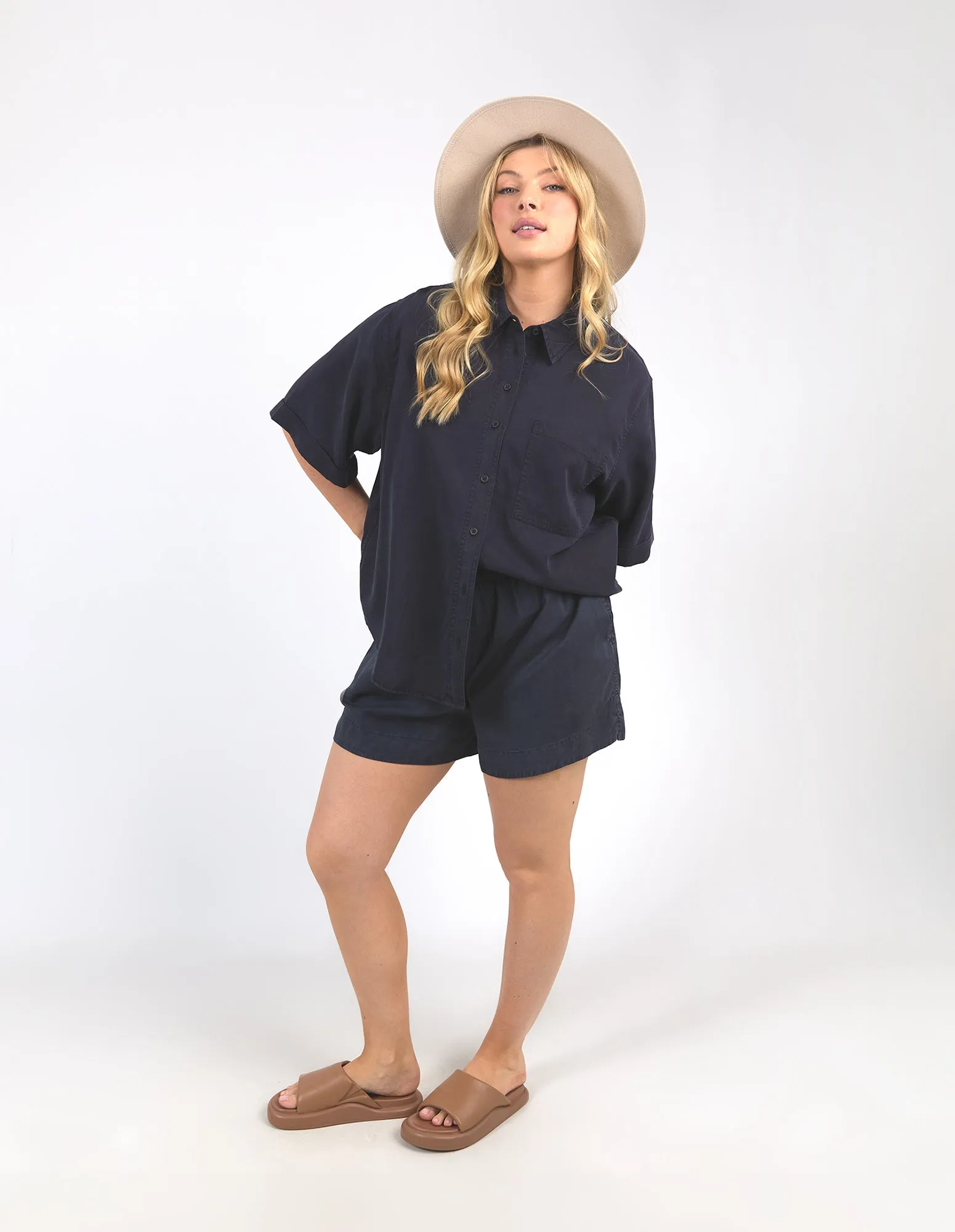 Bliss Washed Shirt Washed Navy