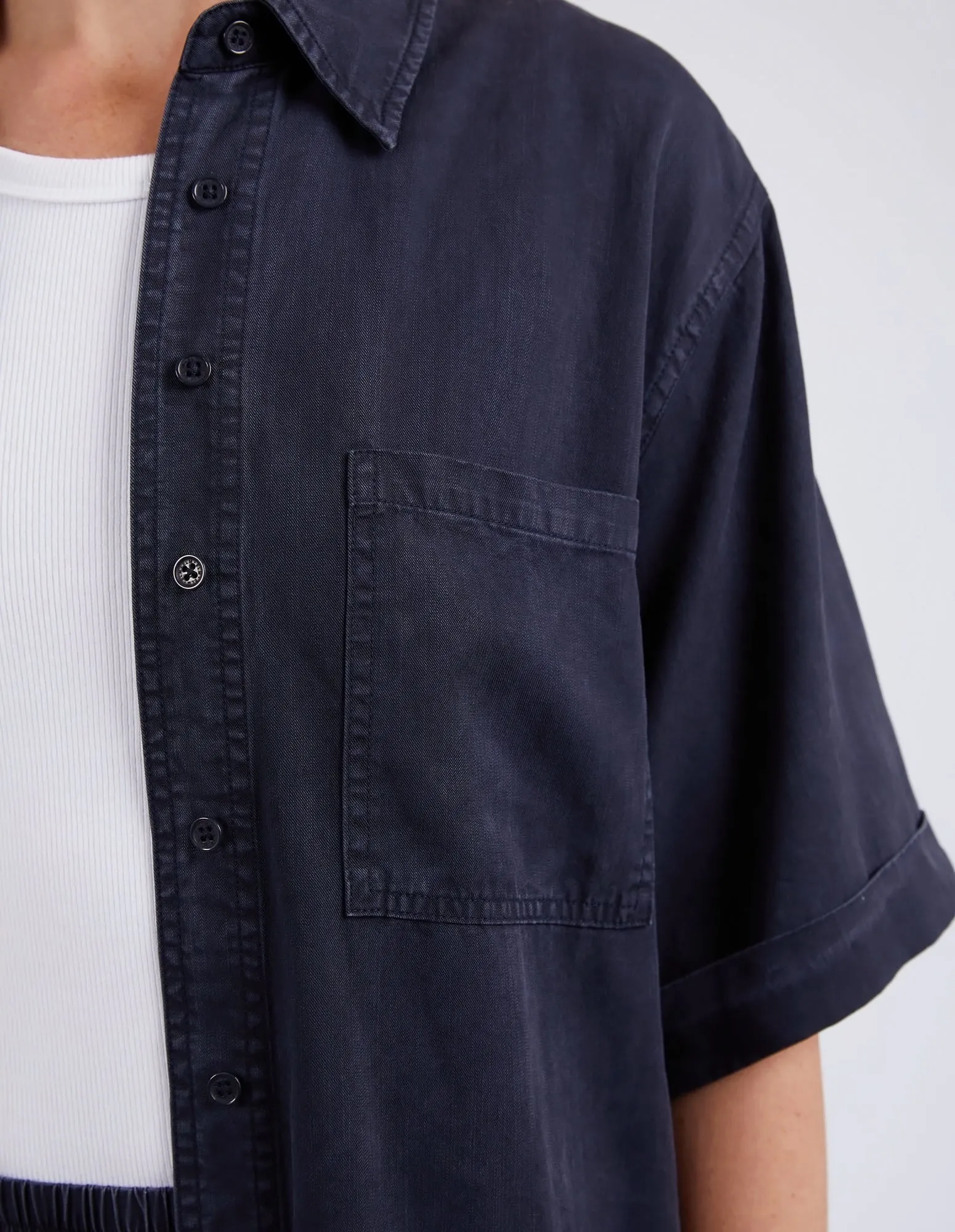 Bliss Washed Shirt Washed Navy