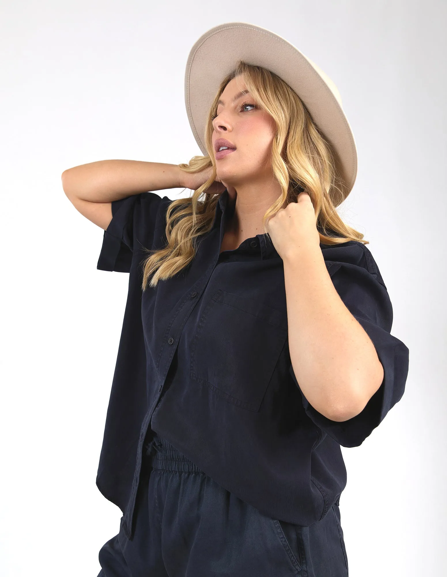 Bliss Washed Shirt Washed Navy