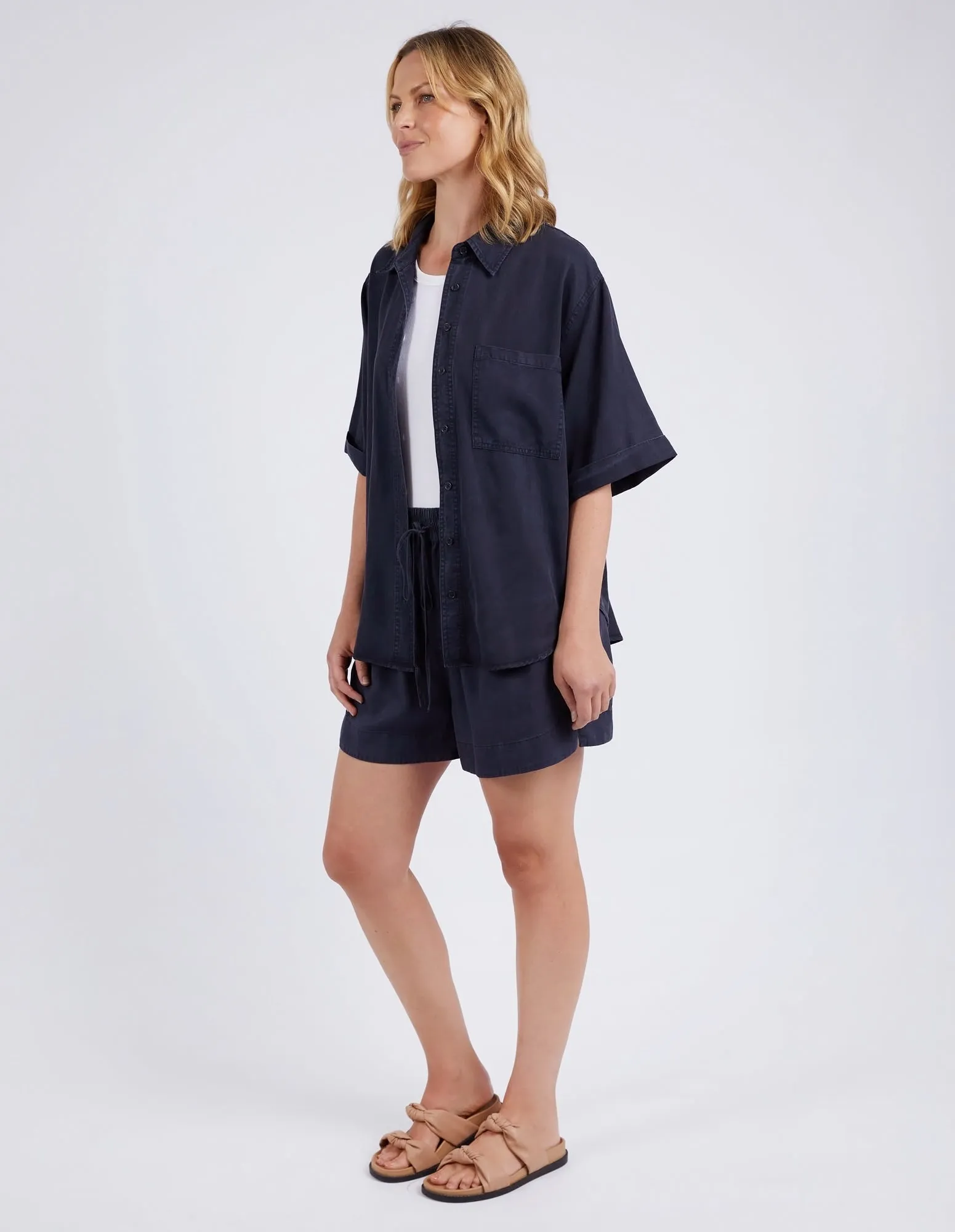 Bliss Washed Shirt Washed Navy