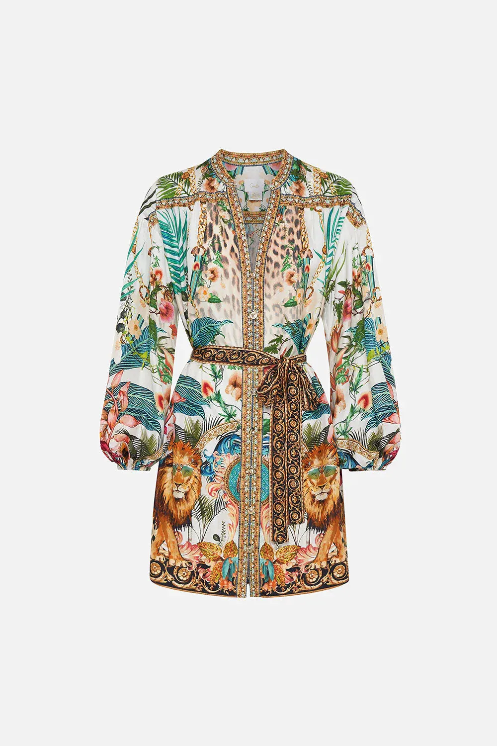 BLOUSON SLEEVE SHIRT DRESS ROYALTY LOYALTY