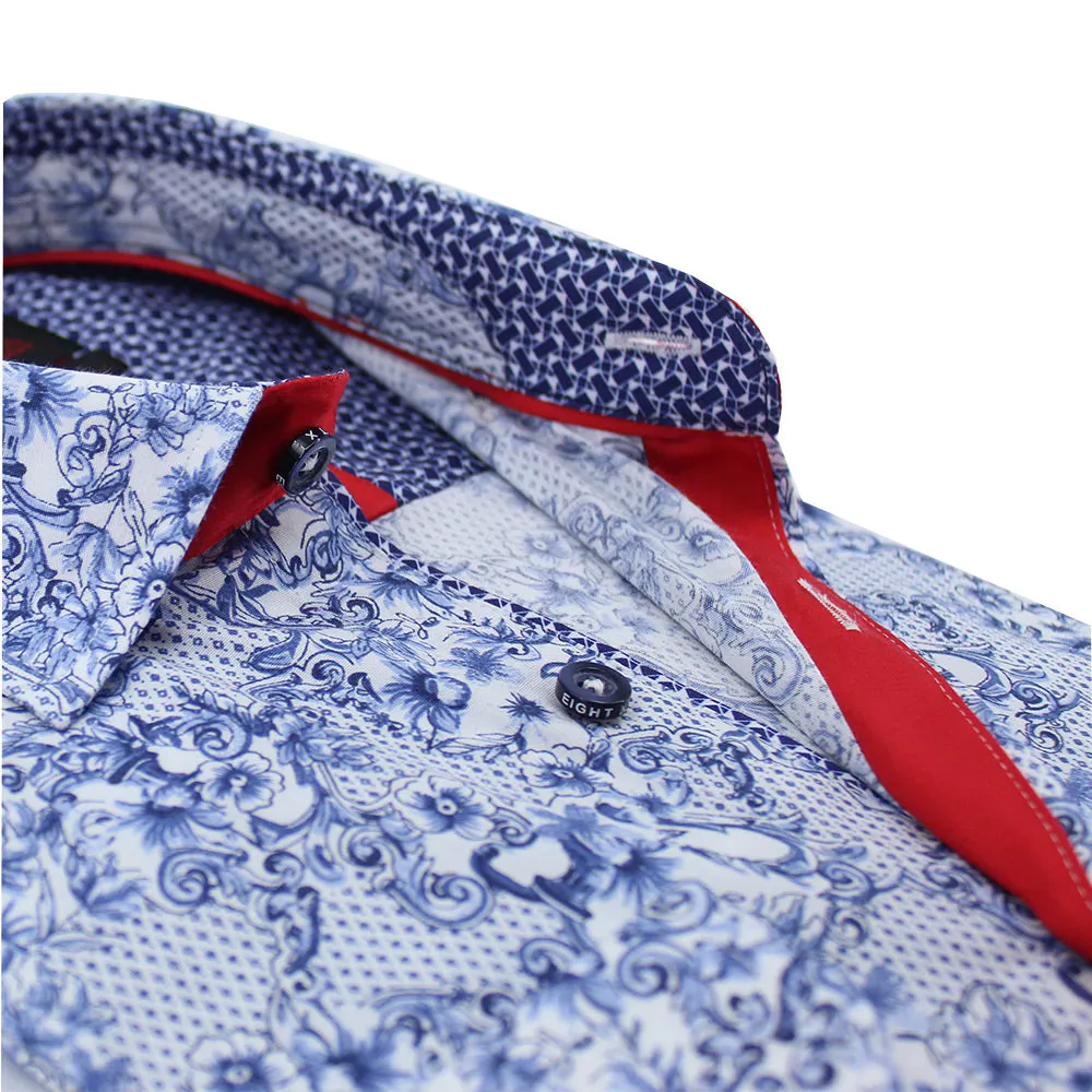 Blue French Baroque Button Down Shirt