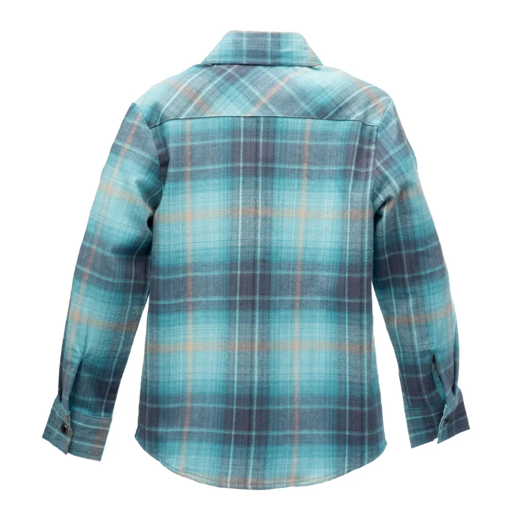 Blue Highland Flannel Knuckleheads Long Sleeve Plaid Rockabilly Shirt