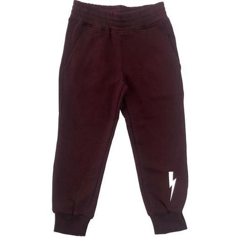 Boys Burgundy Bolt Joggers