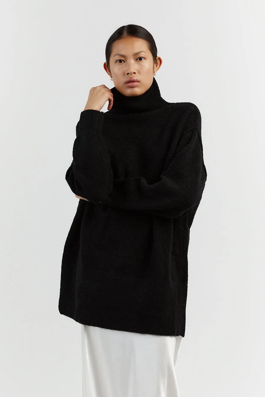 BROOKLYN BLACK HIGH NECK JUMPER