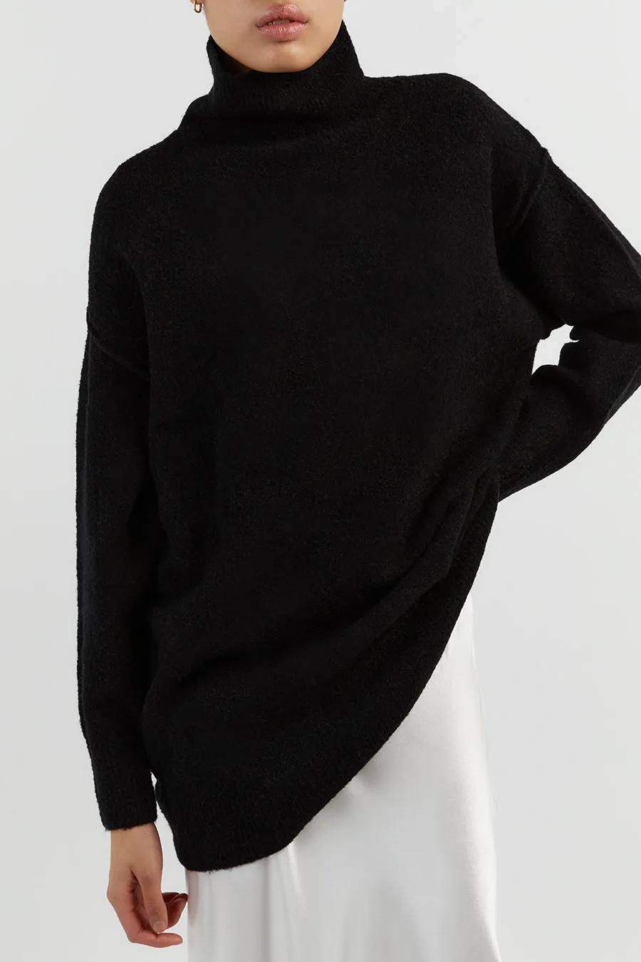 BROOKLYN BLACK HIGH NECK JUMPER