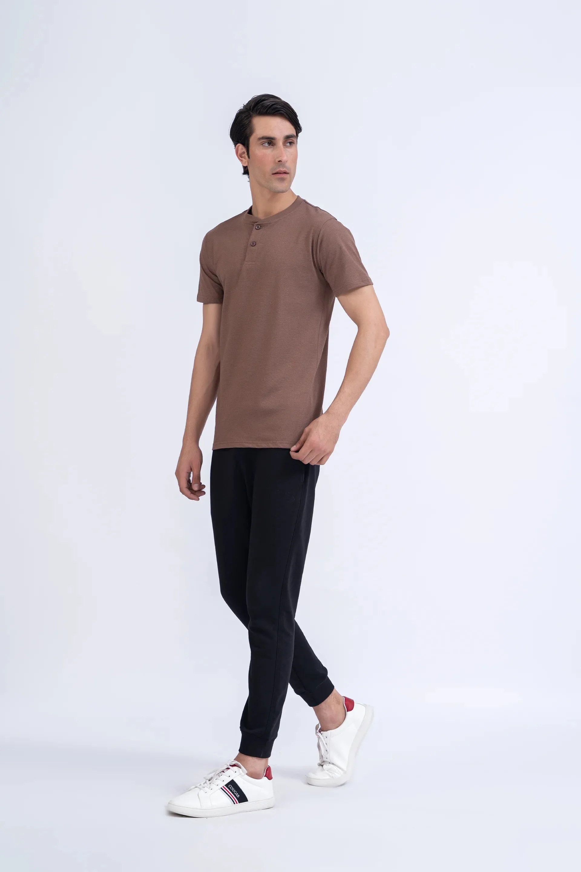 Brown Henley T-Shirt