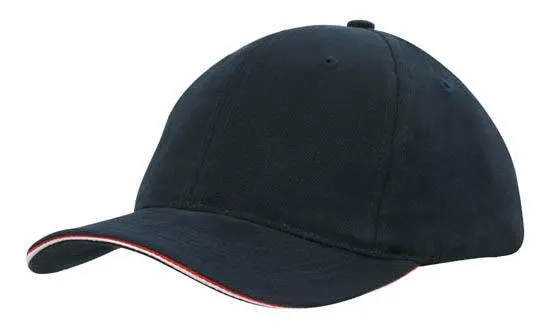 BRUSHED HEAVY COTTON CAP WITH DOUBLE SANDWICH