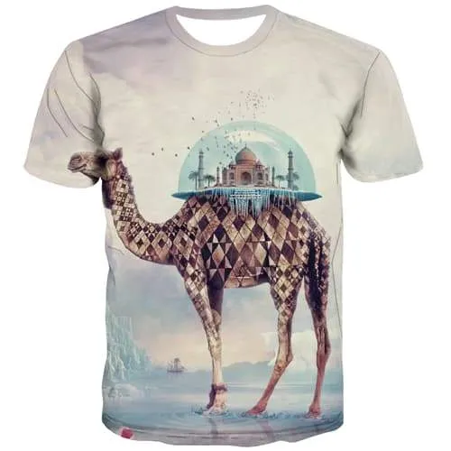 Camel T shirts Men Animal Tshirt Printed House T-shirts Graphic Nebula Tshirt Anime Sail Tshirts Novelty