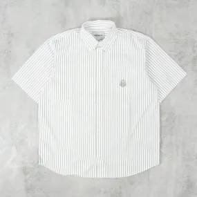 Carhartt WIP Linus S/S  Stripe Shirt - Park / White