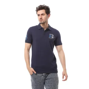 Classic Cotton Polo T-Shirt For Men - Navy Blue