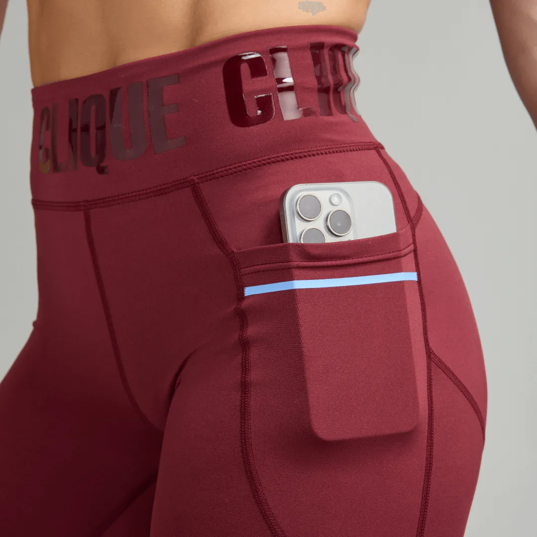 CLQ Power Compression Tights - Oxblood