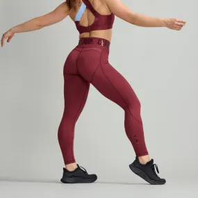 CLQ Power Compression Tights - Oxblood