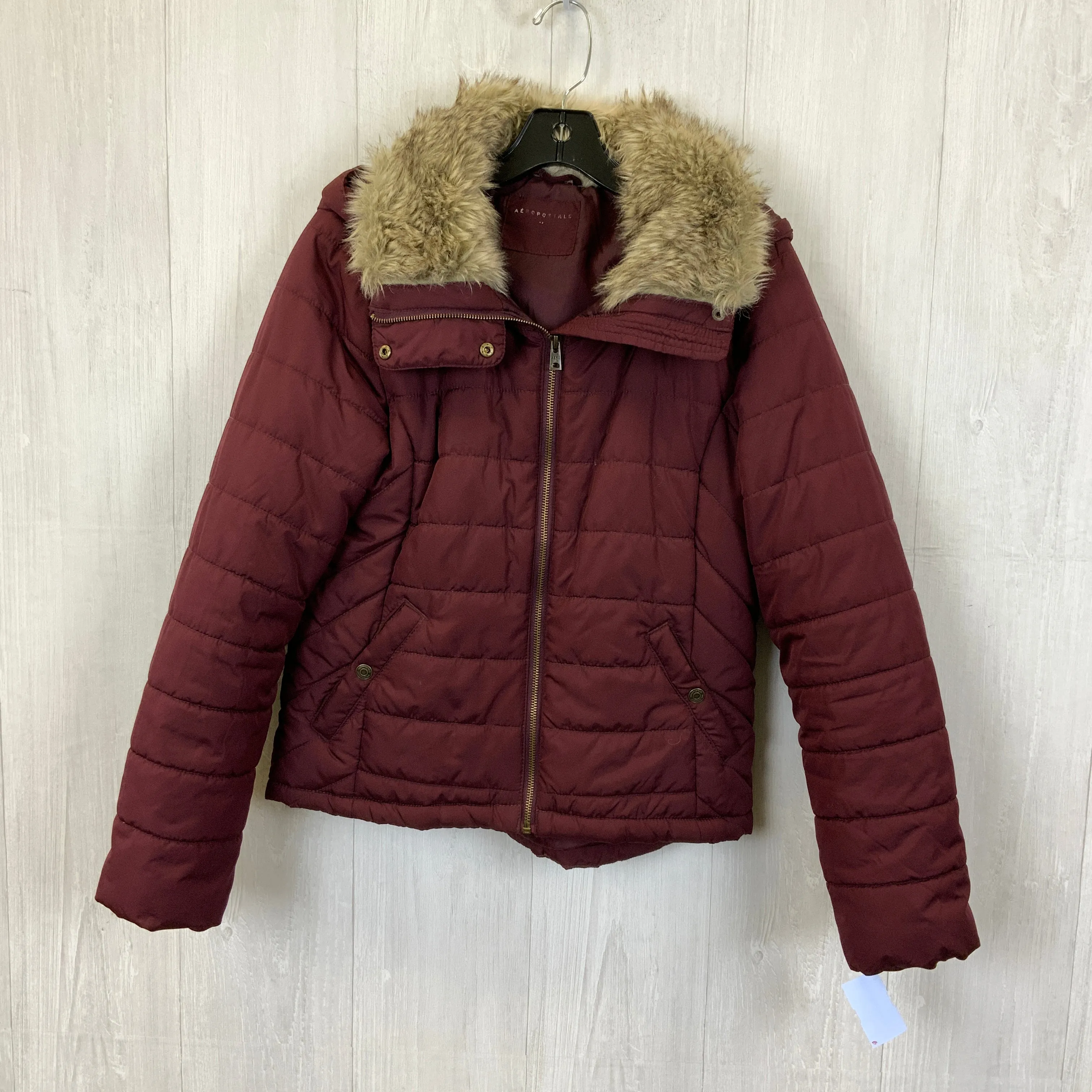 Coat Puffer & Quilted By Aeropostale In Maroon, Size: M