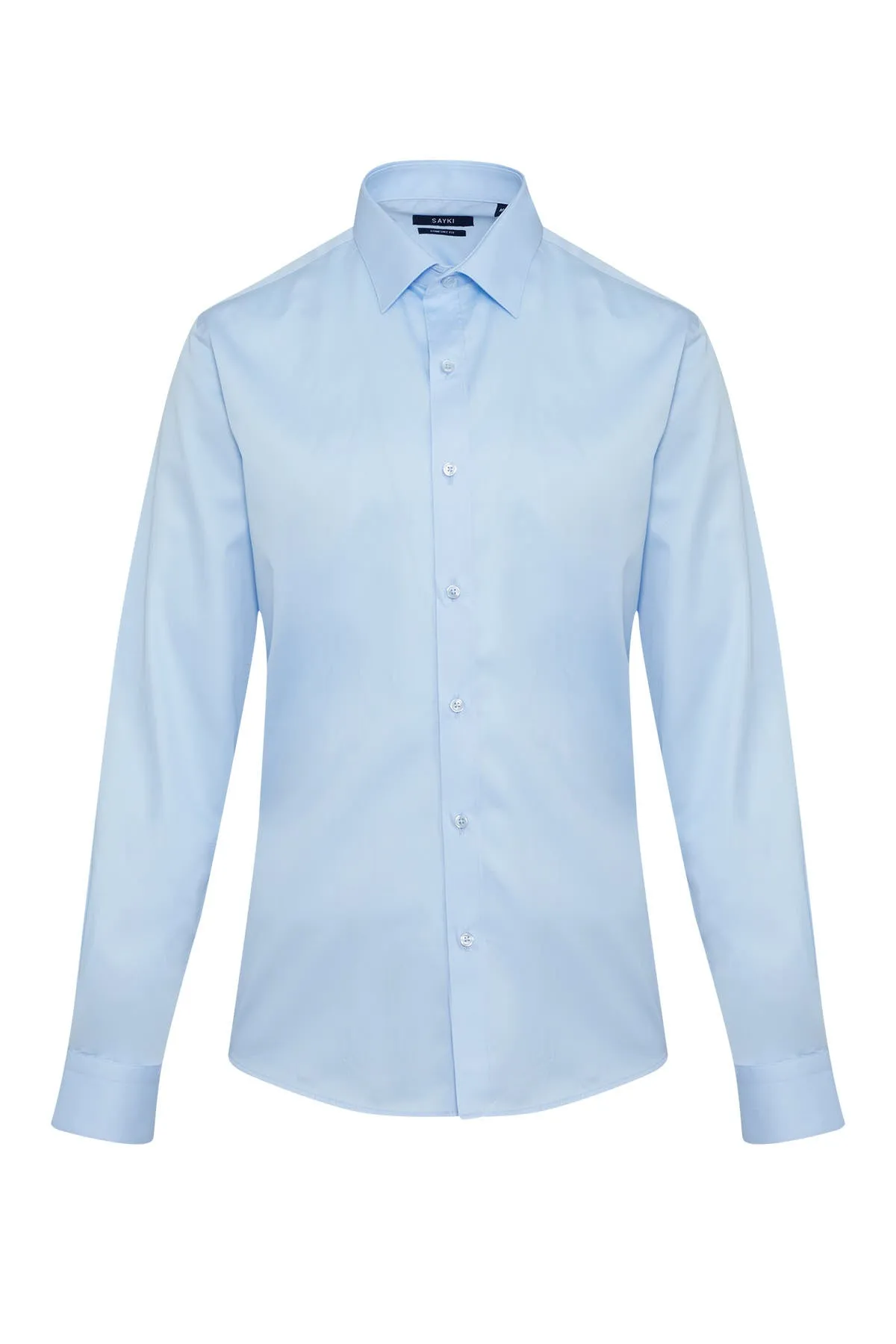 Comfort Fit Long Sleeve 100% Cotton Light Blue Dress Shirt