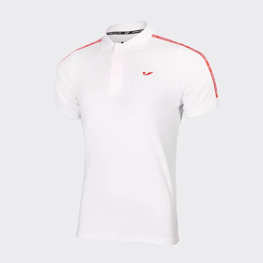 Concave - Polo Shirt -  Cave Lifestyle  - White / Red