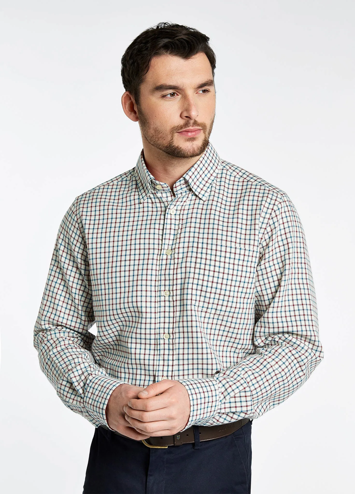 Connell Tattersall Check Shirt - Cardinal