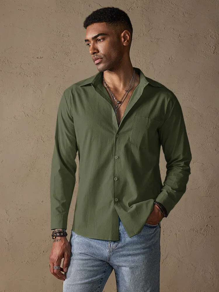 Cotton Linen Long Sleeve Casual Shirt