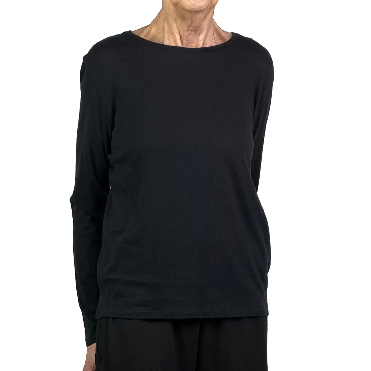 COTTON/CASHMERE BOXY CREWNECK T-SHIRT