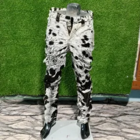 Cow Skin Pant Black White