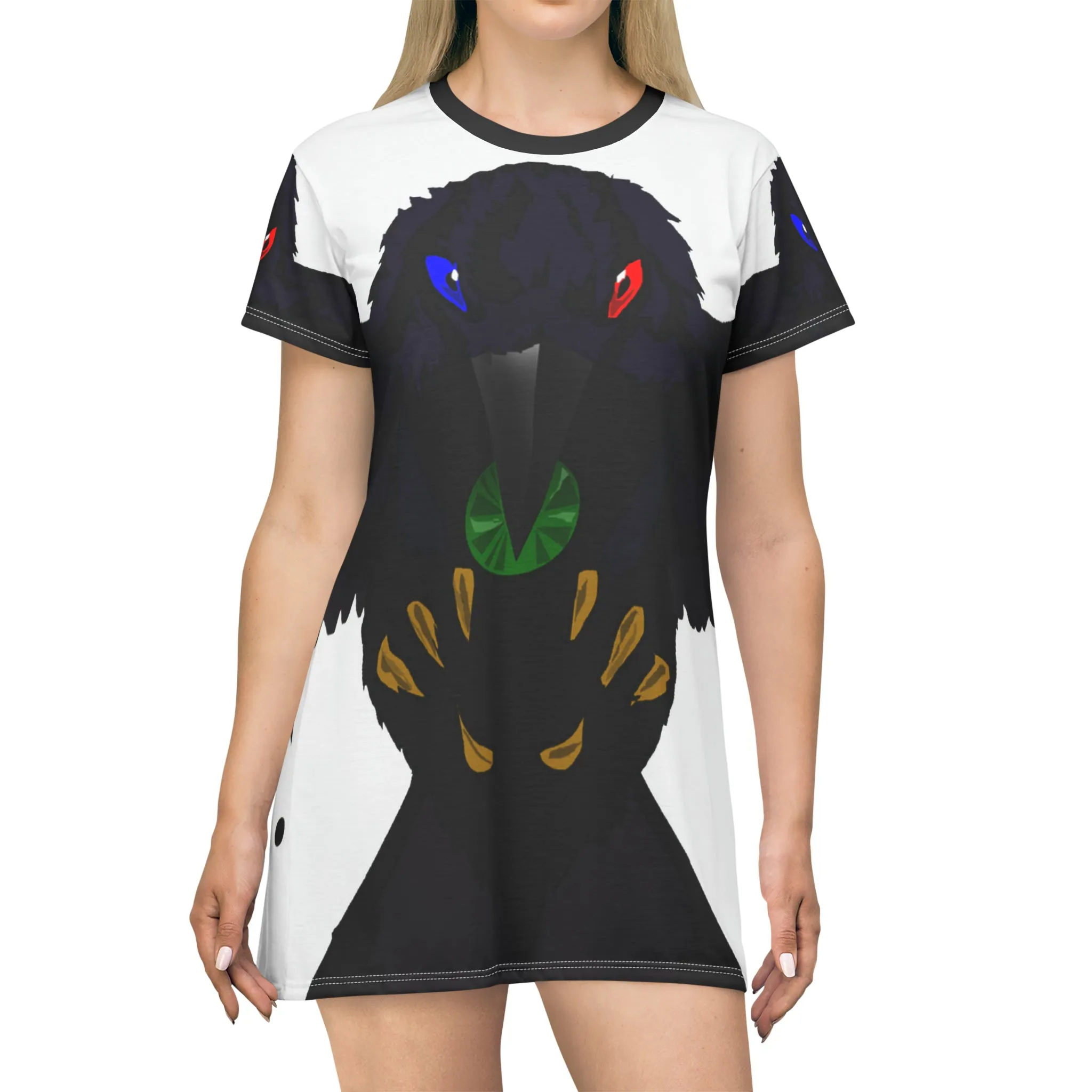 Crowgodshi First Generation T-Shirt Dress, WHITE LOGO