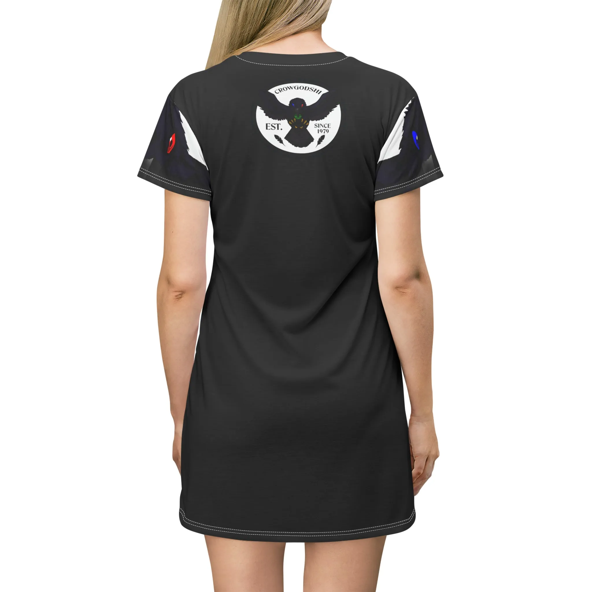 Crowgodshi First Generation T-Shirt Dress, WHITE LOGO