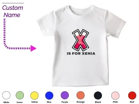 Custom Name With Initials X On Shirt Gift for Toddler Girls Birthday