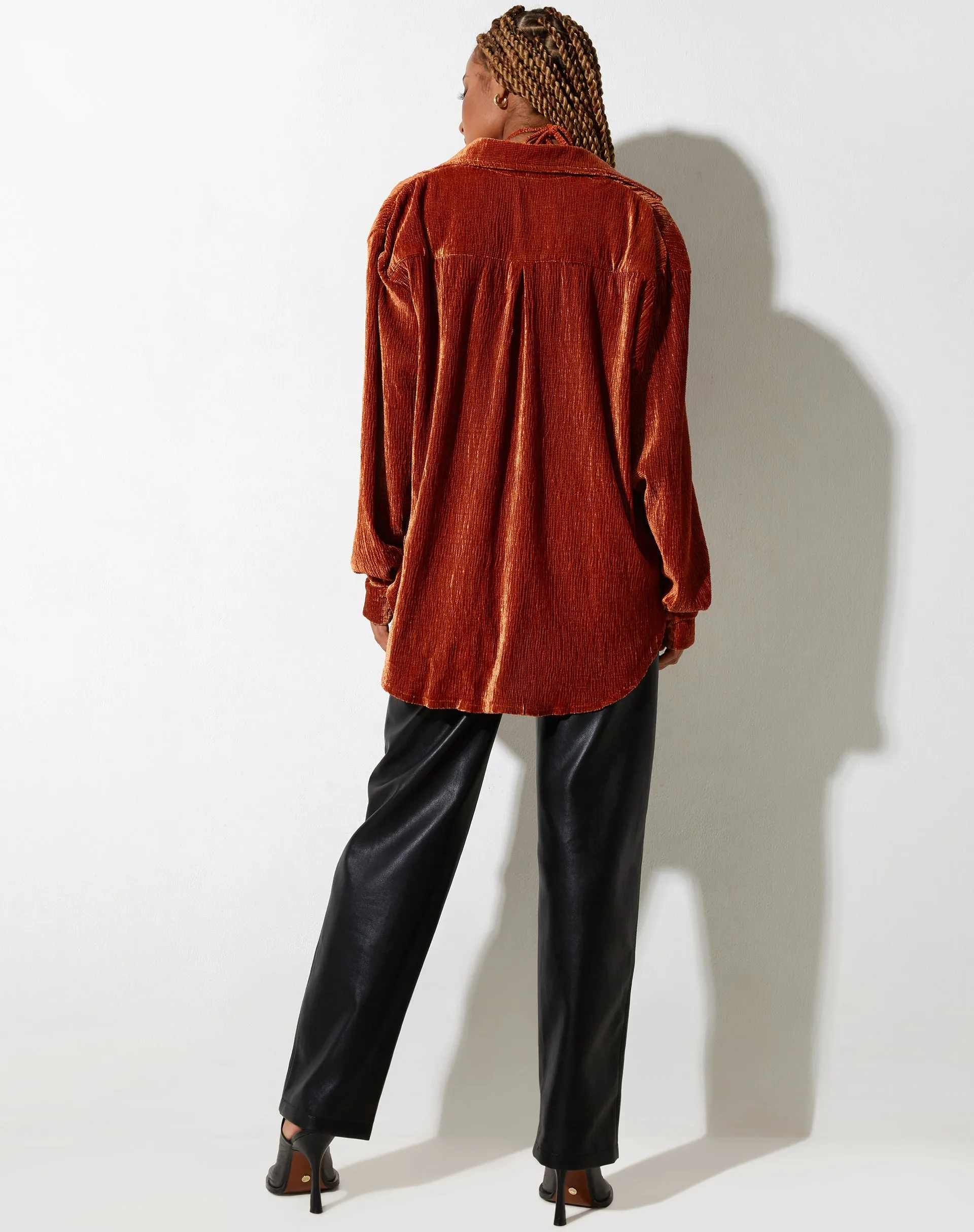 Dael Oversized Shirt in Velvet Rust