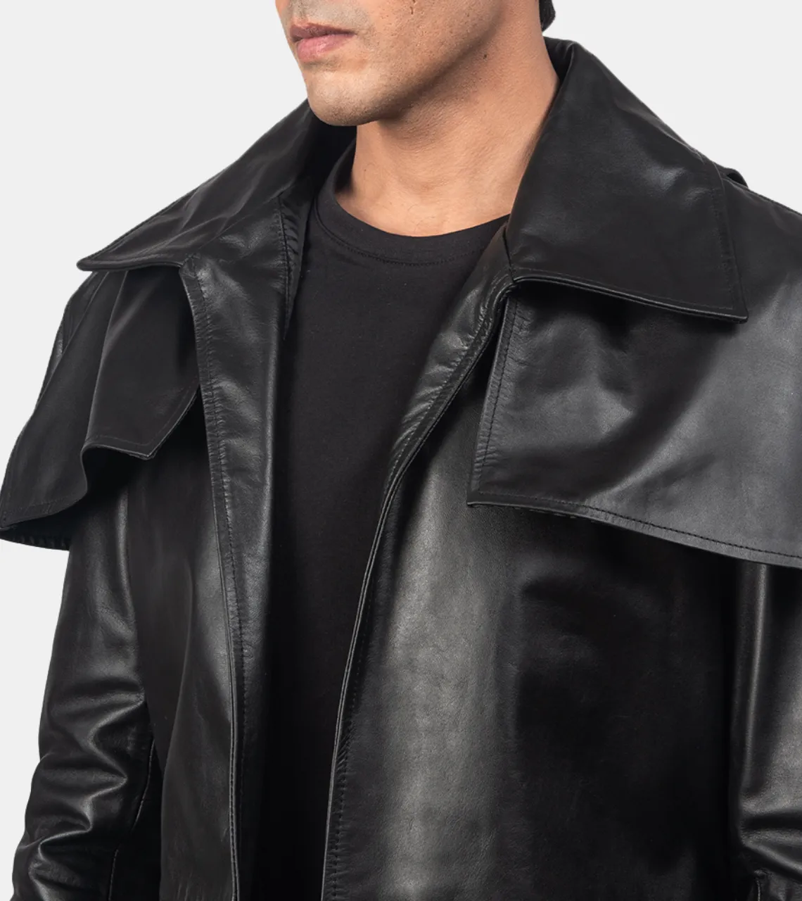 Danyon Men's Black Leather Coat