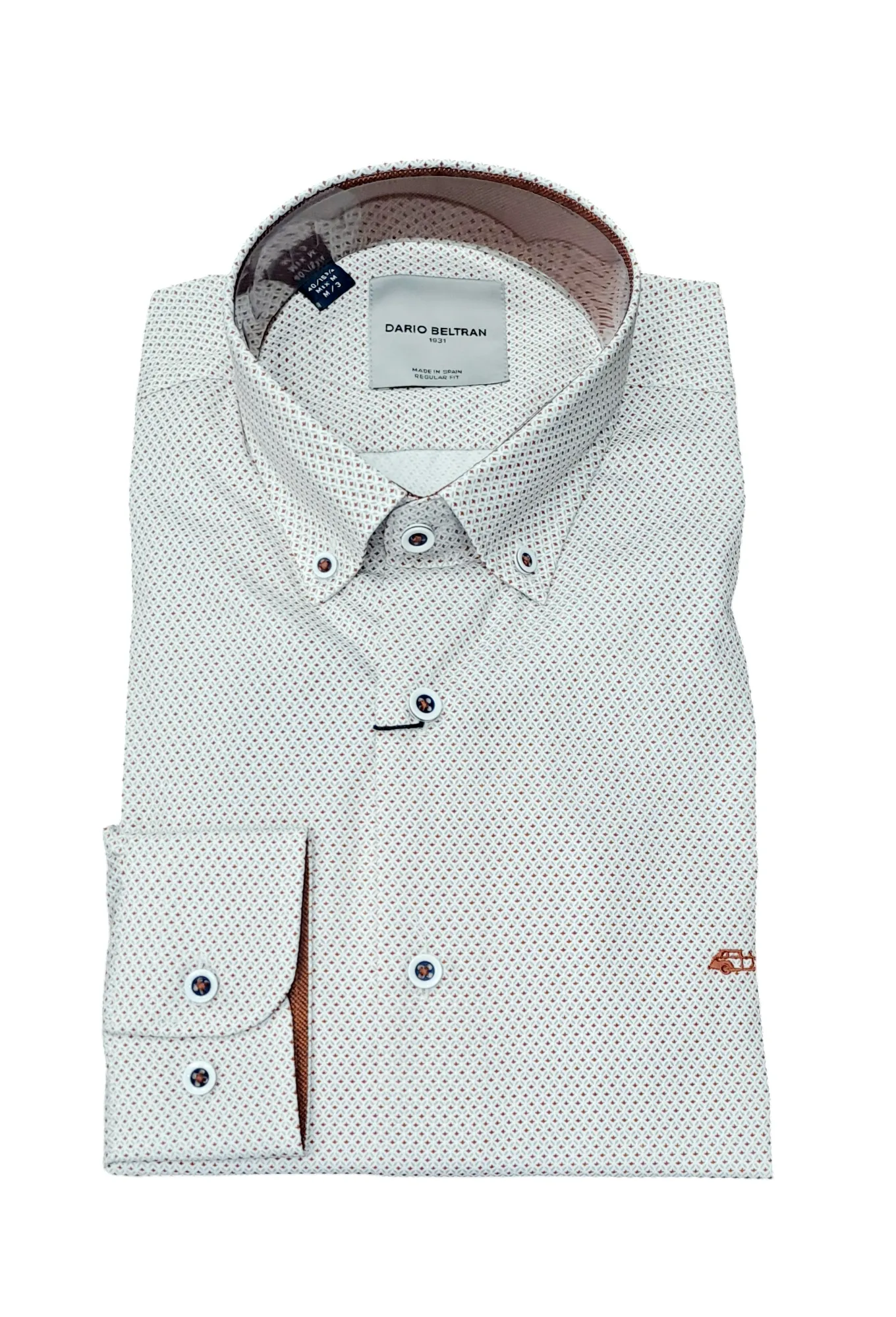 Dario Beltran Ansoain Regular Fit Casual Shirt - Rust