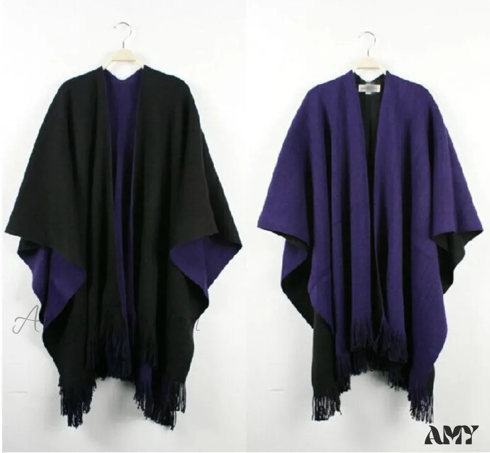 Double-Sided Fashion New Split Trendy Warm Cozy Cape Scarf