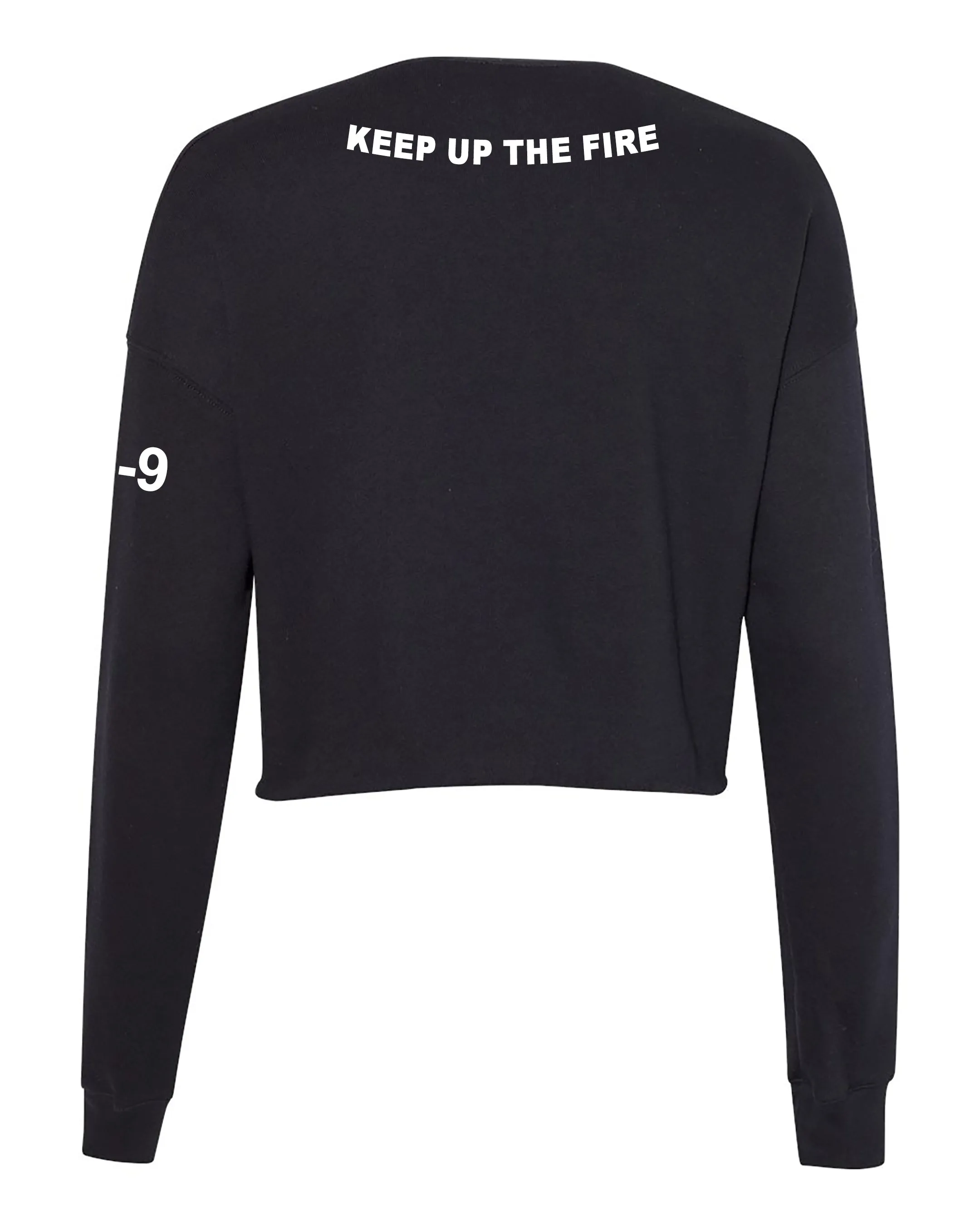 Dragon Front Women's Cropped Crew Fleece, (Text on Back). Comes in different colors and designs