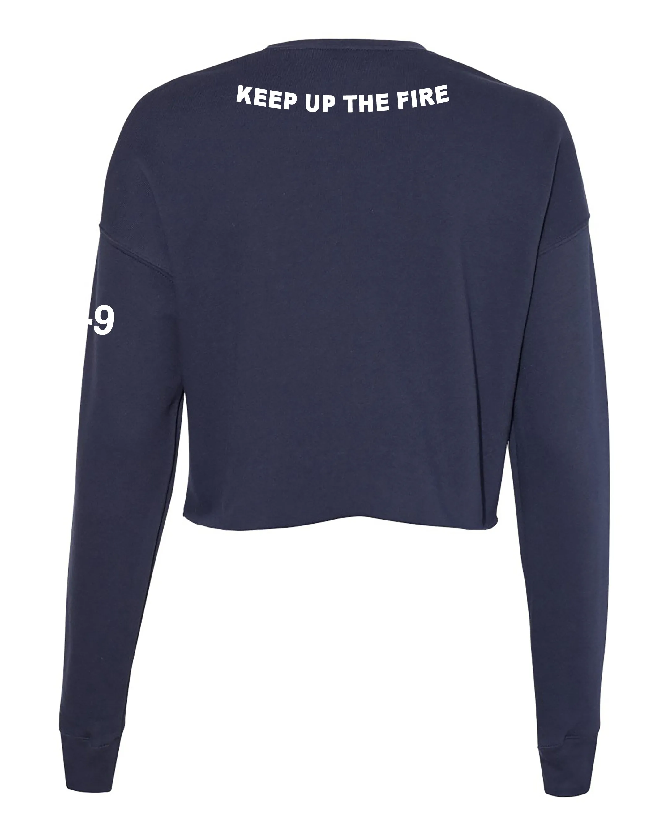 Dragon Front Women's Cropped Crew Fleece, (Text on Back). Comes in different colors and designs