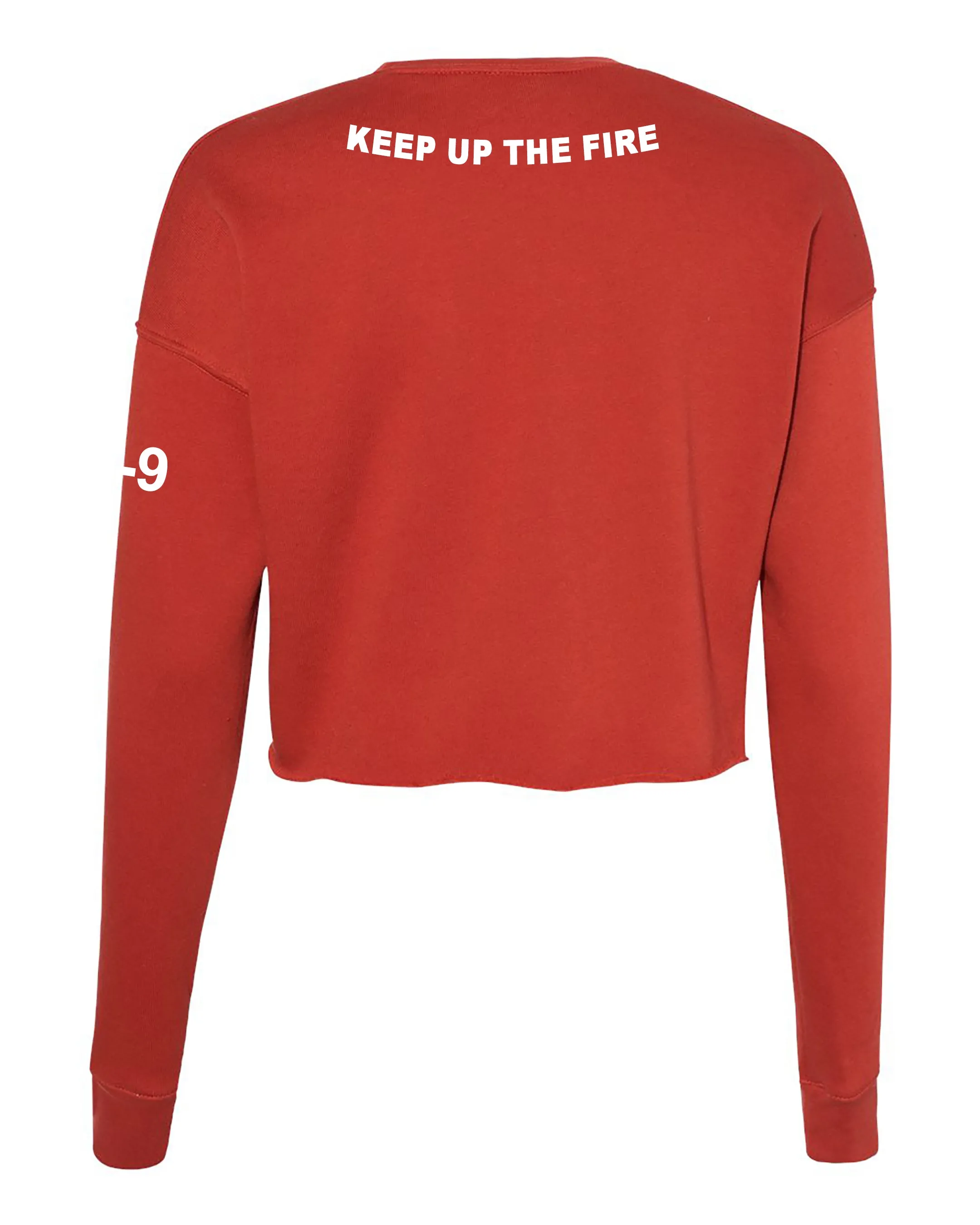 Dragon Front Women's Cropped Crew Fleece, (Text on Back). Comes in different colors and designs